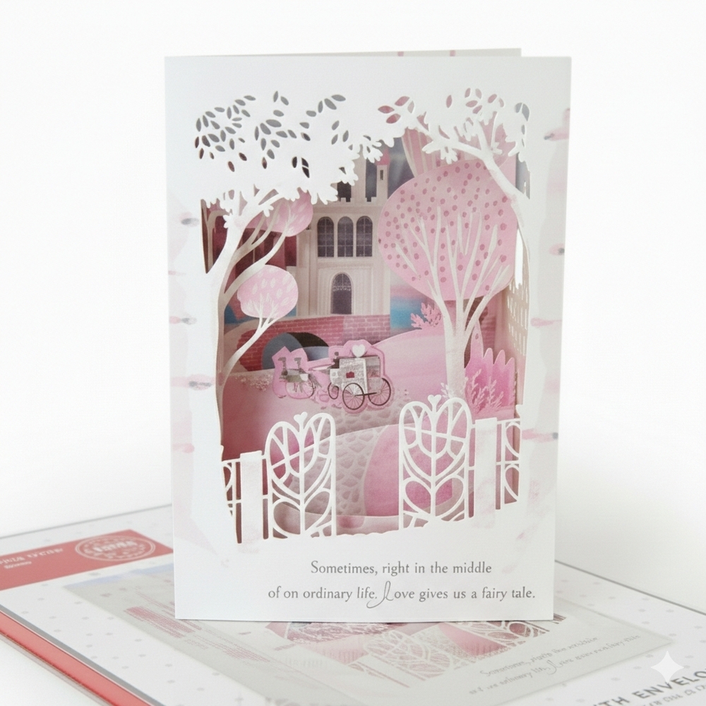 Valentine's Day for LOVE 3D Laser Hallmark Greeting Card Pop-up Carriage Castle